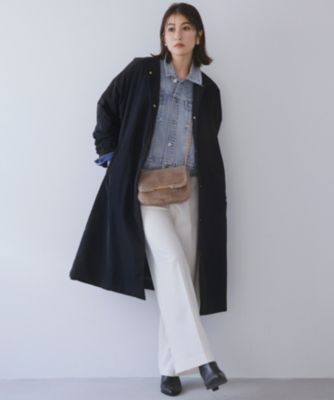 23区 撥水加工 グログランパフィー 中綿コート ベージュ 洗える/撥水加工】中綿 ロング パディング アウター / 23区