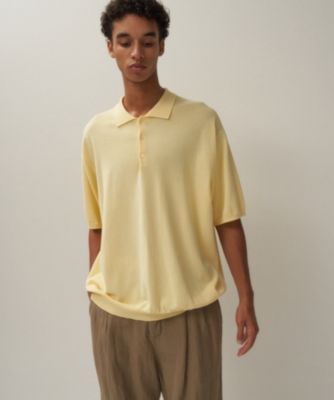 ATON(エイトン)のCOTTON WASHI KNIT | ハーフスリーブポロセーター