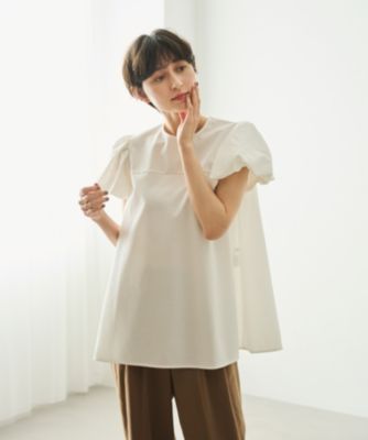 激安大特価！ Newans(ハッシュニュアンス)の【洗える】Aラインパフスリーブ トップス