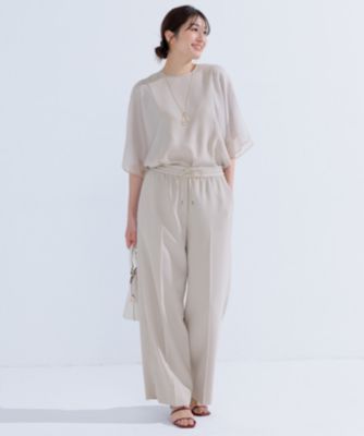 icb【UV接触冷感・速乾】 FluidBackSatin シアーコンビブラウス ICB(アイシービー)の【UVケア・接触冷感・速乾・洗える