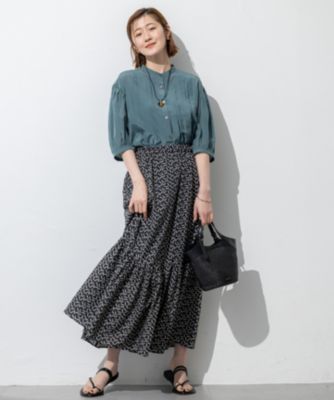 23区【接触冷感/速乾性/洗える】エアリーブライトローン タック ブラウス 23区 S(ニジュウサンク エス)の【接触冷感/速乾性/洗える】エアリー