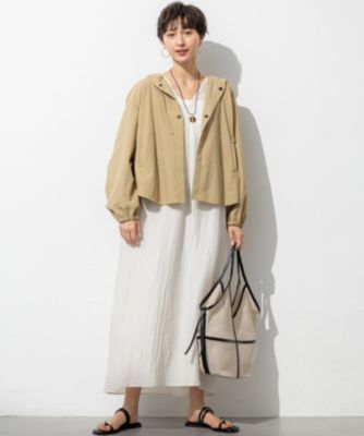 美品 23区 ソフトナイロンタフタ 春ブルゾン ジャケット 23区(ニジュウサンク)の【SLOW/一部店舗限定】UVカット/撥水