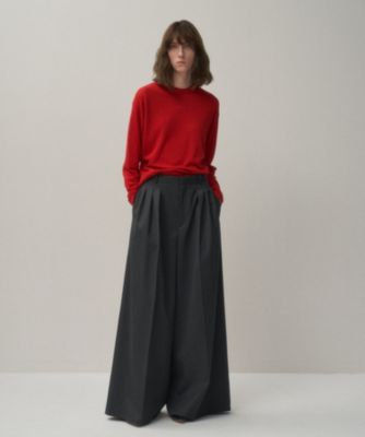 ATON(エイトン)のCOMPACT WOOL | 3タックワイドパンツ通販 | mirabella