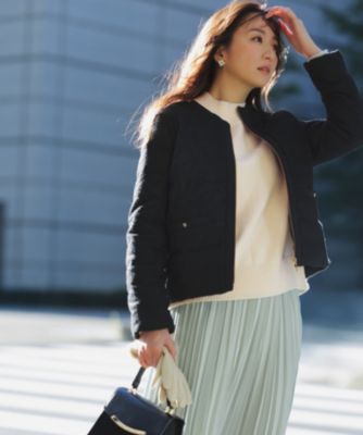 ANY SIS(エニィスィス)の【2WAY】ツイードノーカラー ダウンジャケット