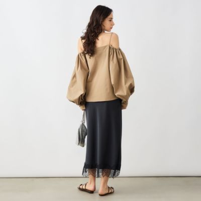 NOLLEY'S sophi(ノーリーズソフィー)のウォッシャブル裾レースサテン