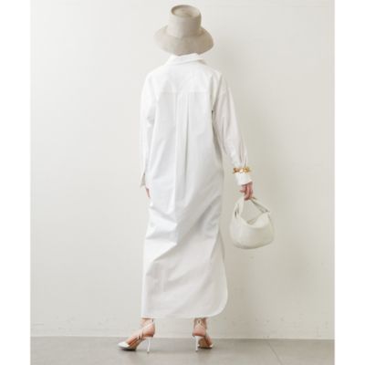 ウィムガゼット 長袖シャツロングワンピース ホワイト Whim Gazette(ウィム ガゼット)のロングシャツワンピース通販