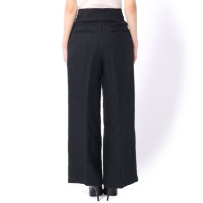 未使用 ウィム ガゼット リネン ハイウエスト ワイド タック パンツ 麻 新品 リネンタックパンツ | Whim Gazette(ウィム ガゼット)レディース