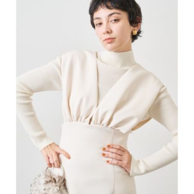 Whim Gazette ウィムガゼット Vジャンスカワンピース オフホワイト Vジャンスカワンピース（ジャンパースカート）｜Whim Gazette