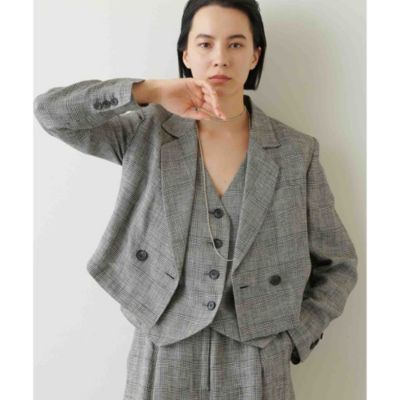 Whim Gazette ウィムガゼット リネングレンチェックジャケット Whim Gazette(ウィム ガゼット)のリネングレンチェック