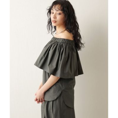 Whim Gazette(ウィム ガゼット)のタイプライターオフショルブラウス