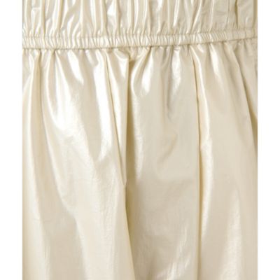 【新品・未使用】THE PAUSE シャイニーギャザースカート Whim Gazette(ウィム ガゼット)の【THE PAUSE】シャイニー