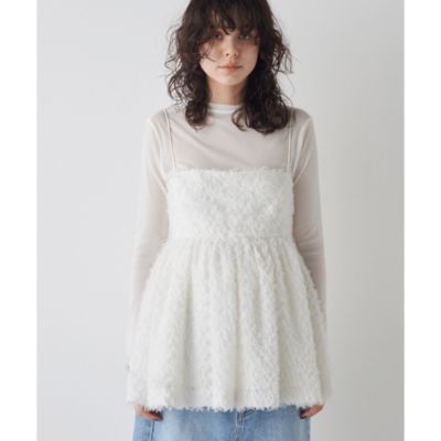 Whim Gazette ウィム ガゼット カットジャガードキャミブラウス Whim Gazette(ウィム ガゼット)のカットジャガードキャミブラウス通販