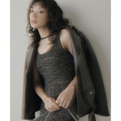 【Whim Gazette】ウィムガゼット ウール混 ロングニットワンピース F Whim Gazette(ウィム ガゼット)のスパンコールニットワンピース