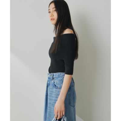 Whim Gazette(ウィム ガゼット)のオフショルニットプルオーバー