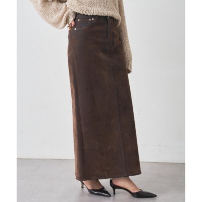 Whim Gazette(ウィム ガゼット)のデニムフロッキースリットスカート