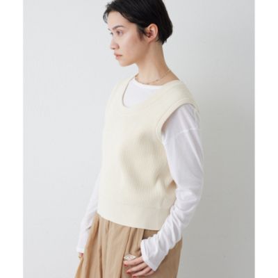 Whim Gazette(ウィム ガゼット)の【THE PAUSE】両畦ノースリーブニット