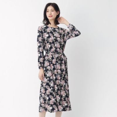 LAURA ASHLEY(ローラアシュレイ)の【人気柄！WEB限定デザイン／洗える／ジャージ素材／同柄アイテムあり】リディア柄ワンピース通販 |  集英社HAPPY PLUS STORE