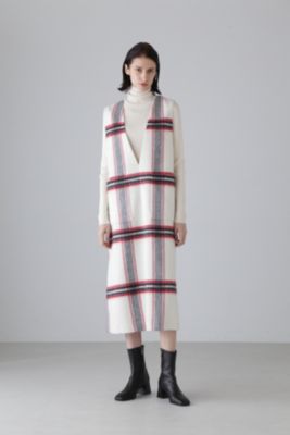 ほぼ未使用 アドーア 24年製 アルパカシャギーチェックワンピース ジャンスカ アルパカシャギーチェックワンピース | ADORE（アドーア