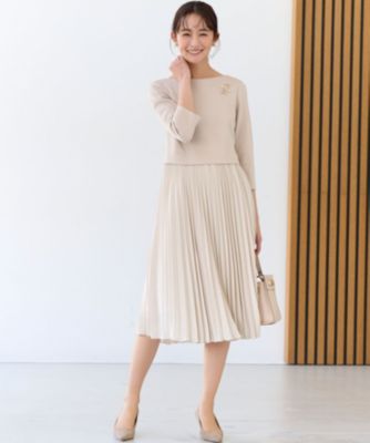 組曲(クミキョク)の【KUMIKYOKU NAVY】ジャージーコンビプリーツ