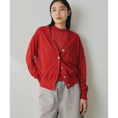 Whim Gazette(ウィム ガゼット)のシアーリネンカーディガン通販