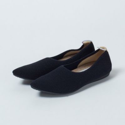 offen オッフェン スカラップパターン フラットシューズ 黒 24 38 Offen×eclat(オッフェン×エクラ)のpointed-SIMP通販 | 集英社