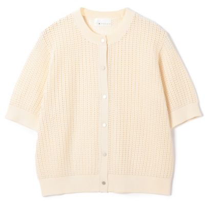M7days(エムセブンデイズ)の5分袖メッシュカーディガンアウトレット