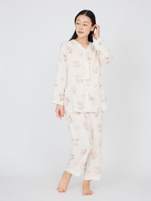 nanadecor　ベルガモットパジャマ　未使用 nanadecor(ナナデコール)のプリムローズノーカラーパジャマ通販
