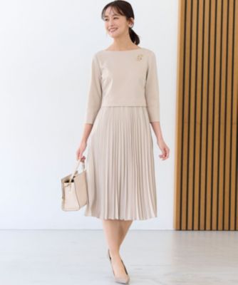 組曲(クミキョク)の【KUMIKYOKU NAVY】ジャージーコンビプリーツ