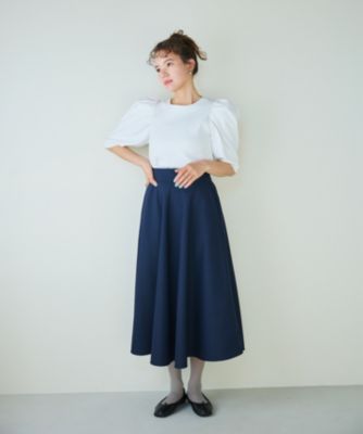 #Newans 【シワになりにくい】〈花乃まりあさんコラボ〉サーキュラースカート Newans(ハッシュニュアンス)の【シワになりにくい】〈花乃まりあ
