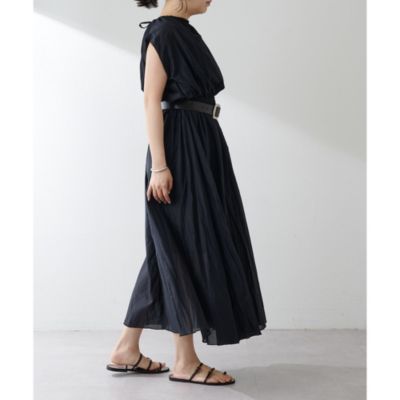 新品 Whim Gazette ウィムガゼット シルクローン ギャザーワンピース Whim Gazette(ウィム ガゼット)のシルクローンギャザー