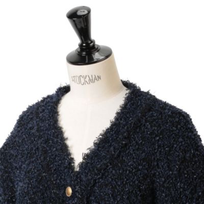 suadeo ニットツイード風カーディガン ネイビー 38サイズ suadeo(スアデオ)のニットツイード風カーディガン通販 | 集英社