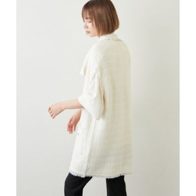 ウィムガゼット　ニットツイードベスト　エクリュ　フリーサイズ Whim Gazette(ウィム ガゼット)のツイードニットベスト通販