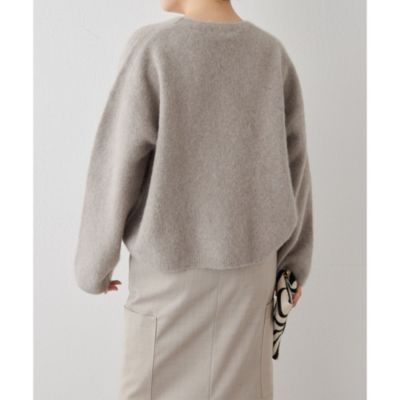 【美品】Whim Gazette フォックスウールクルーネックプルオーバー Whim Gazette(ウィム ガゼット)のフォックスウールクルーネック