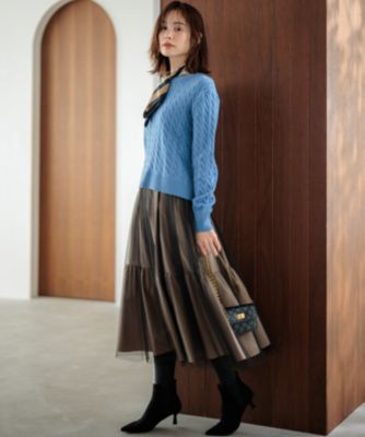 組曲 L(クミキョク エル)の【前後着用可】コットンカシミヤ混2WAY