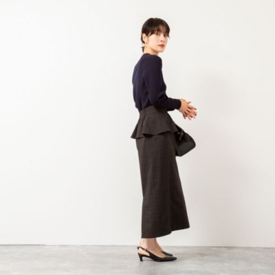 ノーリーズ（NOLLEY’S）/ウォッシャブルペプラムタイトミディスカート NOLLEY'S(ノーリーズ)のウォッシャブルペプラムタイトミディスカート