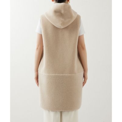 WhimGazette【THE PAUSE】ボアフードロングジレ Whim Gazette(ウィム ガゼット)｜【予約販売】【THE PAUSE