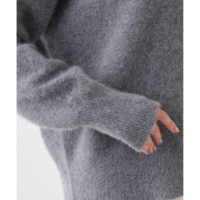 ウィムガゼット　フォックスウールVネックプルオーバー　モカ Whim Gazette(ウィム ガゼット)のフォックスウール Vネックプル