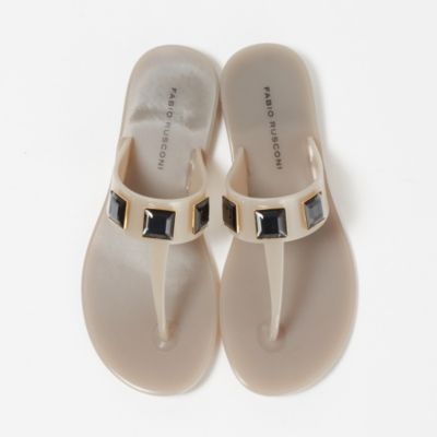 【新品】Plage /ファビオルスコーニ別注 PVC トングサンダル37 FABIO RUSCONI(ファビオ ルスコーニ)のPVCビジューつきトング