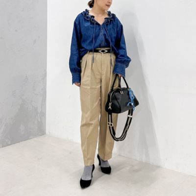 Rie Miller(リエミラー)の【RM denim】フリルギャザーデニムブラウス