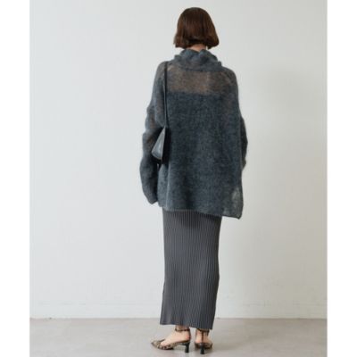 Whim Gazette ニットフィットスカート　チャコールグレー Whim Gazette｜ニットフィットスカート | Rakuten Fashion(楽天