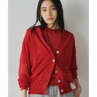 Whim Gazette(ウィム ガゼット)のシアーリネンカーディガン通販