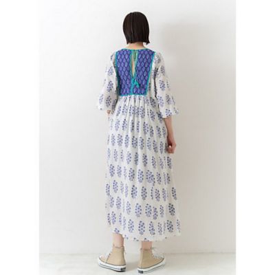 ne Quittez pas(ヌキテパ)のCOTTON VOILE ETHNIC COMBINATION PRINT GATHER DRESS通販 |  集英社HAPPY PLUS STORE