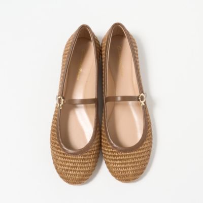 Gianvito Rossi(ジャンヴィト ロッシ)のCARLA/ラフィアバレエシューズ