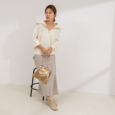 NOLLEY'S sophi(ノーリーズソフィー)の片畦ハーフジッププル