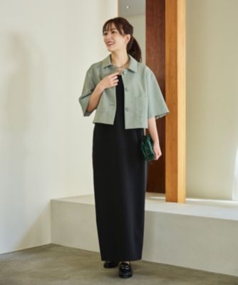#Newans〈花乃まりあさんコラボ〉クロップドシャツジャケット Newans(ハッシュニュアンス)の【シワになりにくい】〈花乃まりあ