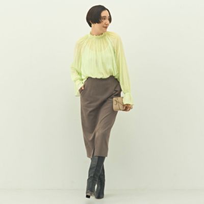 NOLLEY'S(ノーリーズ)のウォッシャブルストレッチスエード切替タイト