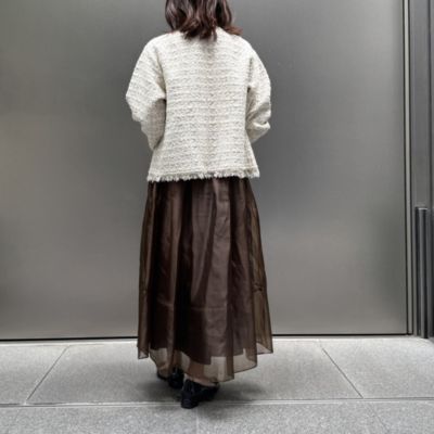 イークラット♪デザインスカート♪未使用品♪ FRAY I.D スカート ボタニカルプリントシアータックスカート