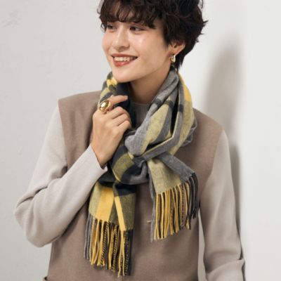 セール】ウールカシミヤチェックストール(506832140) | ノーリーズ(NOLLEY'S) - d fashion