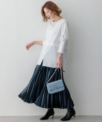 23区 L(ニジュウサンク エル)の【洗える】レザーライクプリーツ