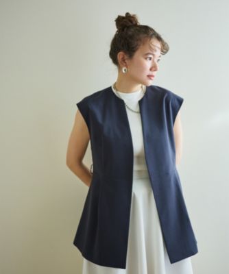 #newans 【洗濯機可能/ストレッチ】〈笹川友里さんコラボ〉ペプラムジレ Newans(ハッシュニュアンス)の【洗濯機可能/ストレッチ】〈笹川
